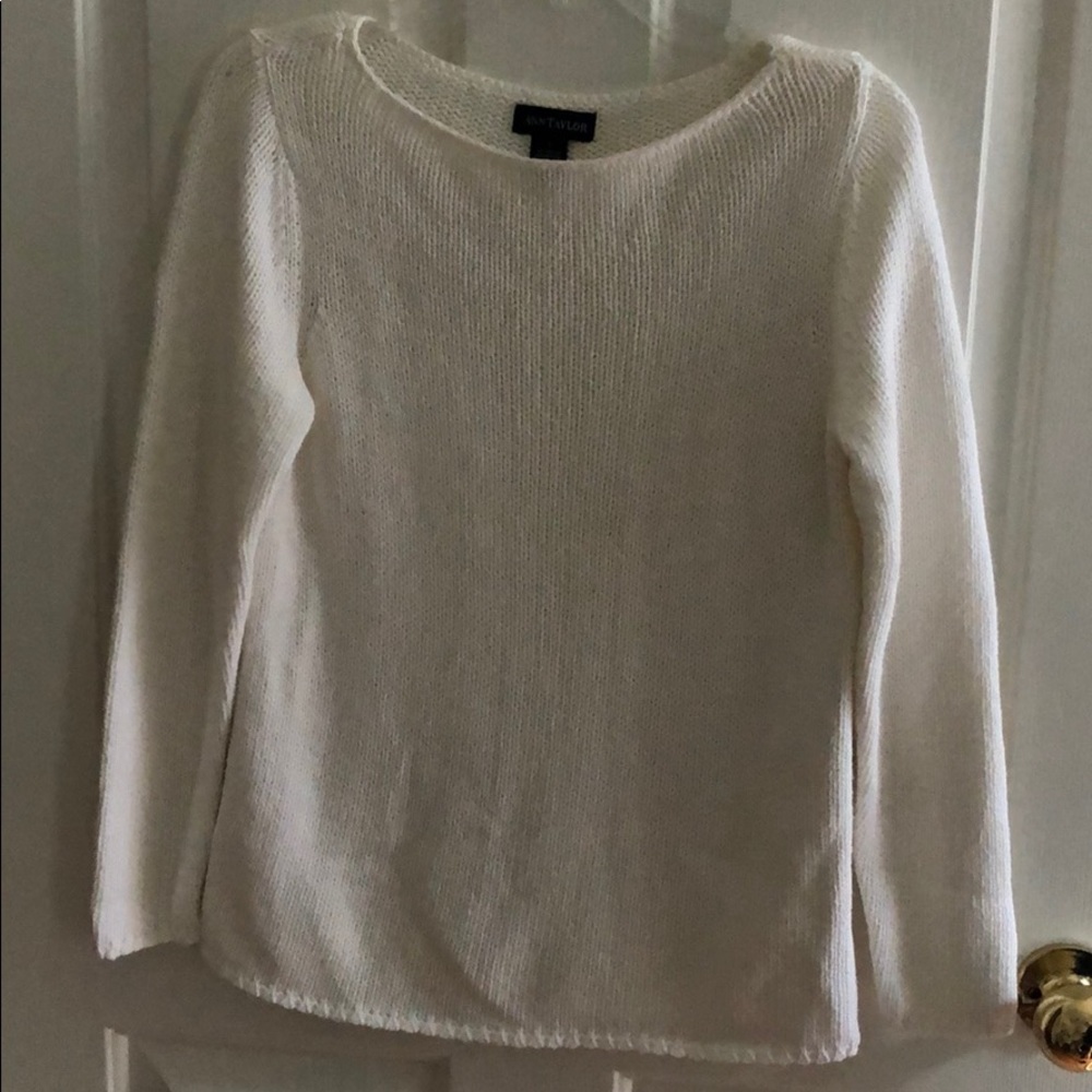White Crew neck sweater